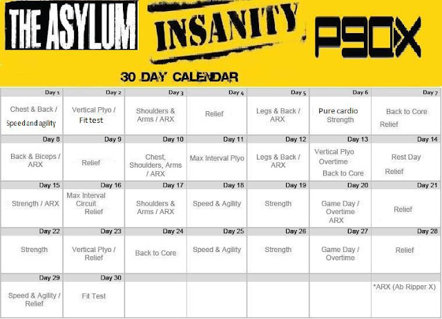 6 Day Insanity Asylum Volume 2 Workout Calendar for Build Muscle