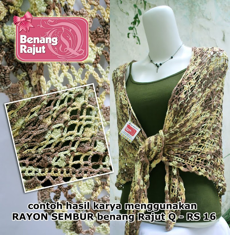 CONTOH HASIL KARYA MENGGUNAKAN RAYON VISCOSE SEMBUR BENANG RAJUT Q