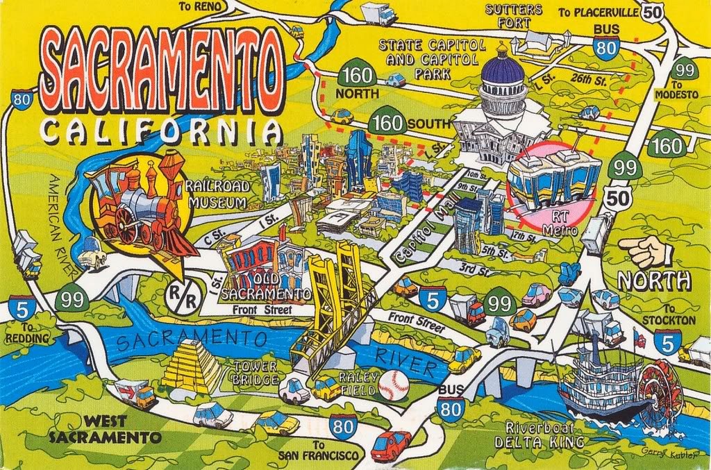 Old map Sacramento California 1920 - VINTAGE MAPS AND PRINTS