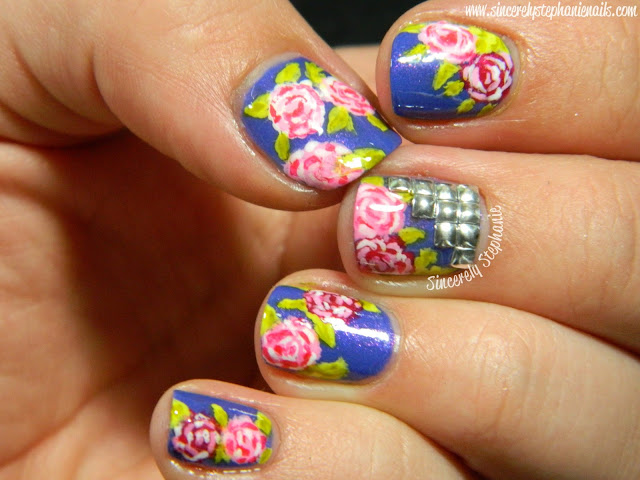 Studded Floral Nails