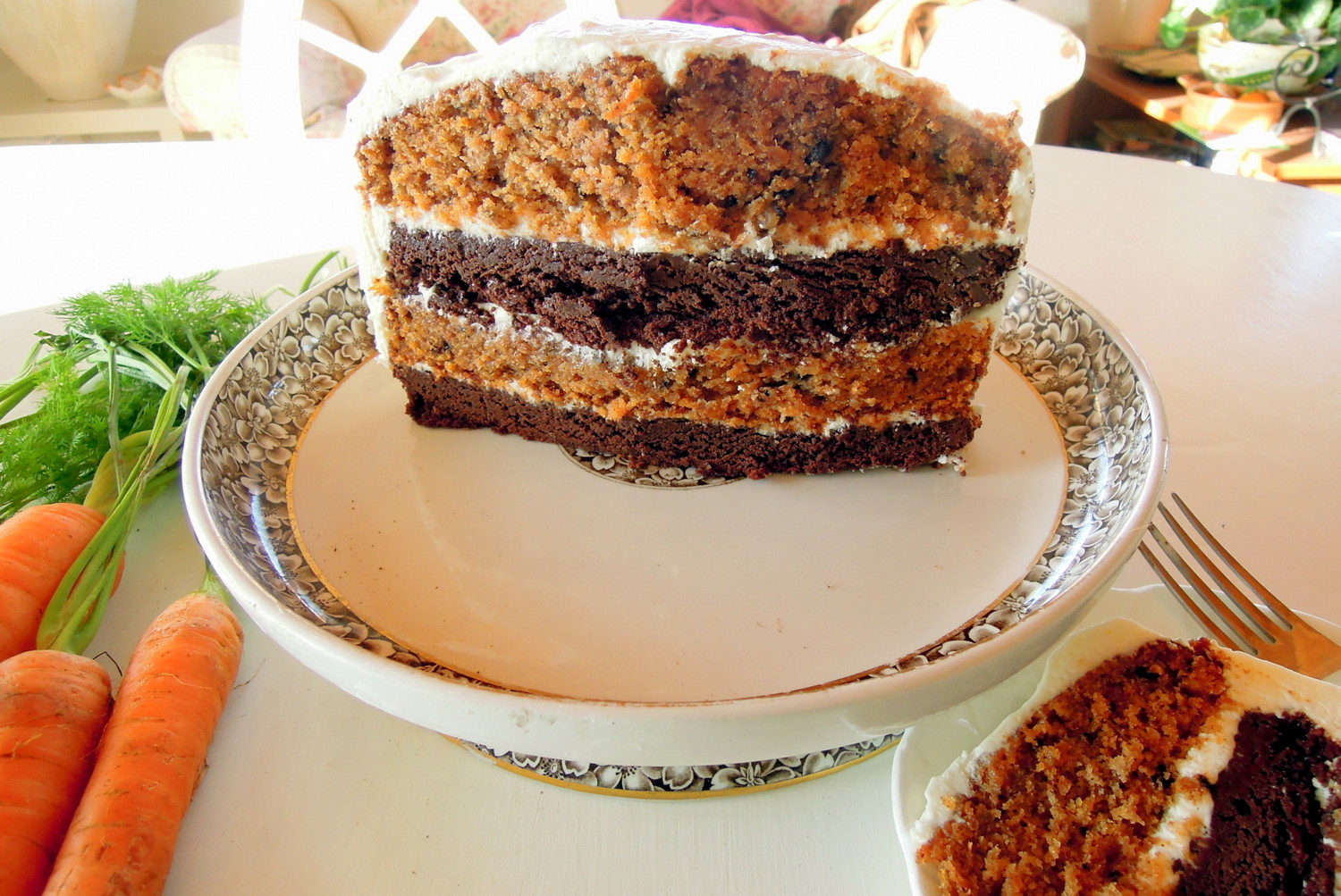 chowgypsy Brownie Carrot Layer Cake...It's Alive!