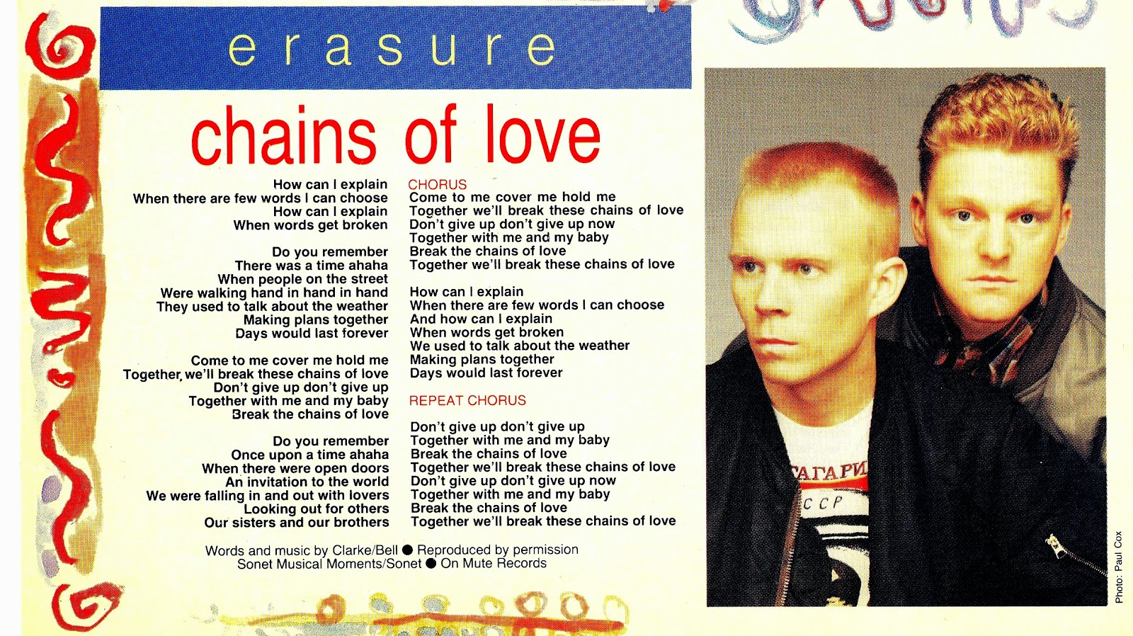 Lansure's Music Paraphernalia ERASURE ANDY BELL VINCE CLARKE