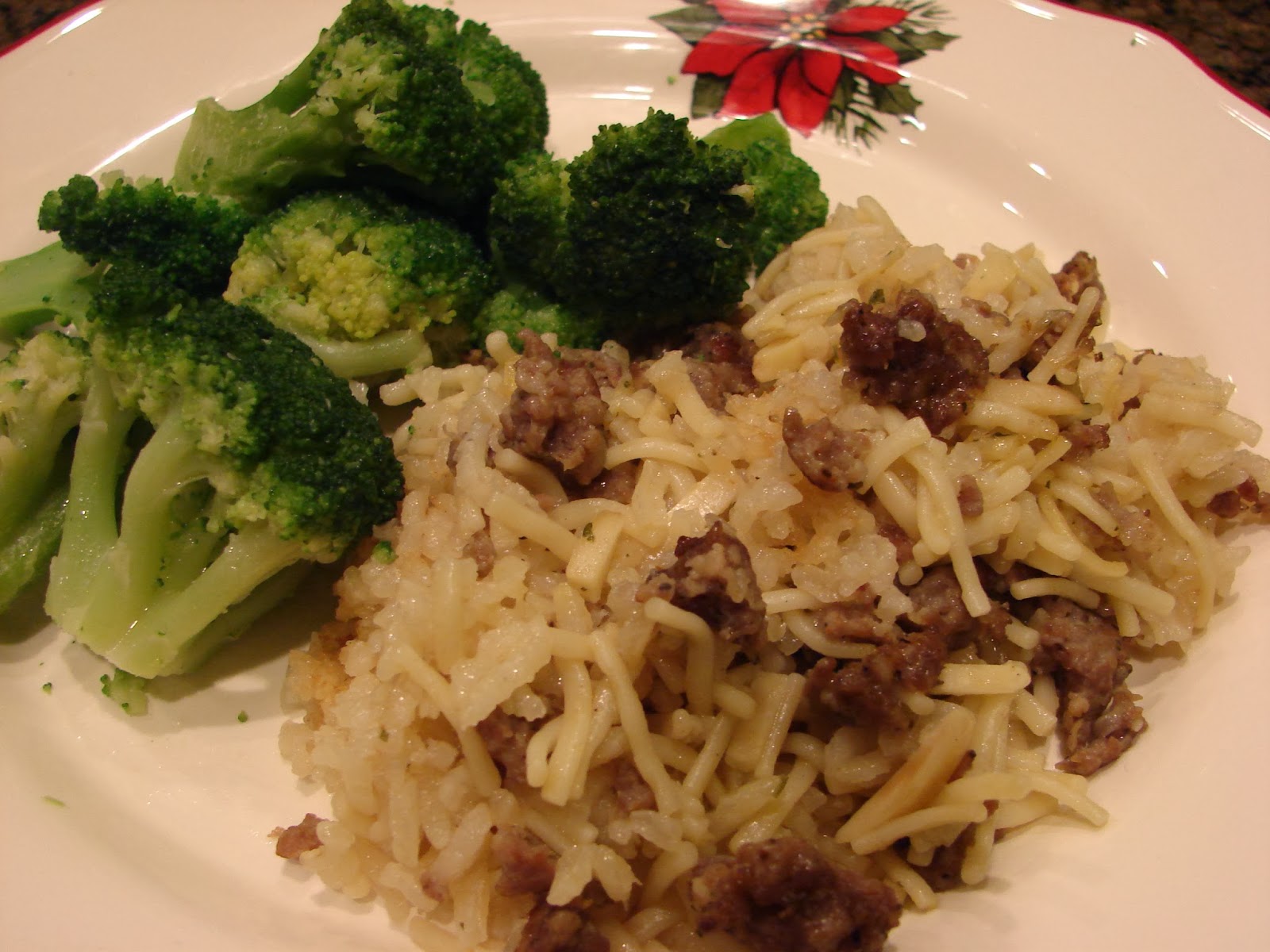 A Bear in the Kitchen Sausage, Rice & Noodle Casserole