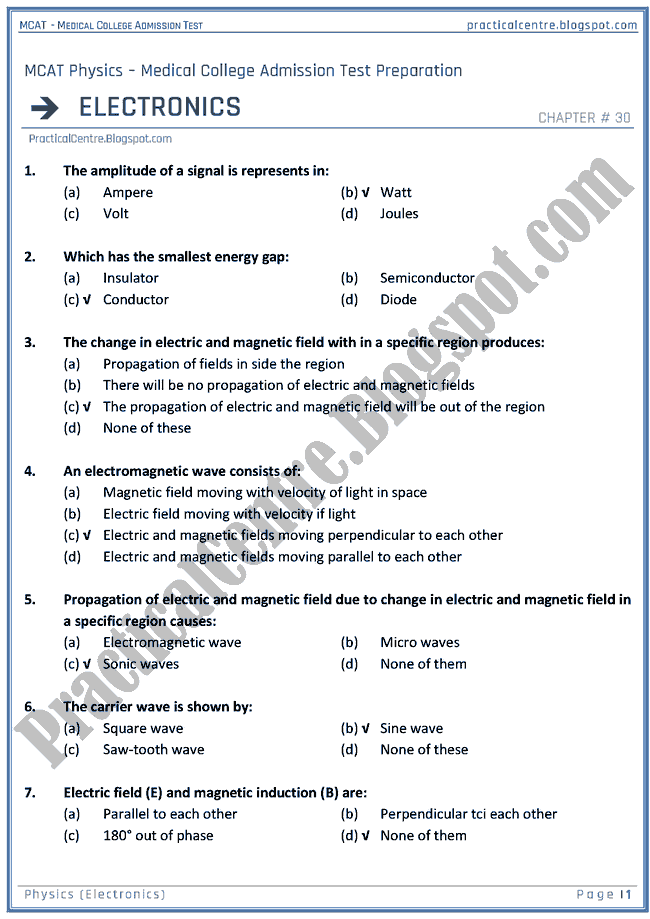 mcat-physics-electronics-mcqs-for-medical-college-admission-test