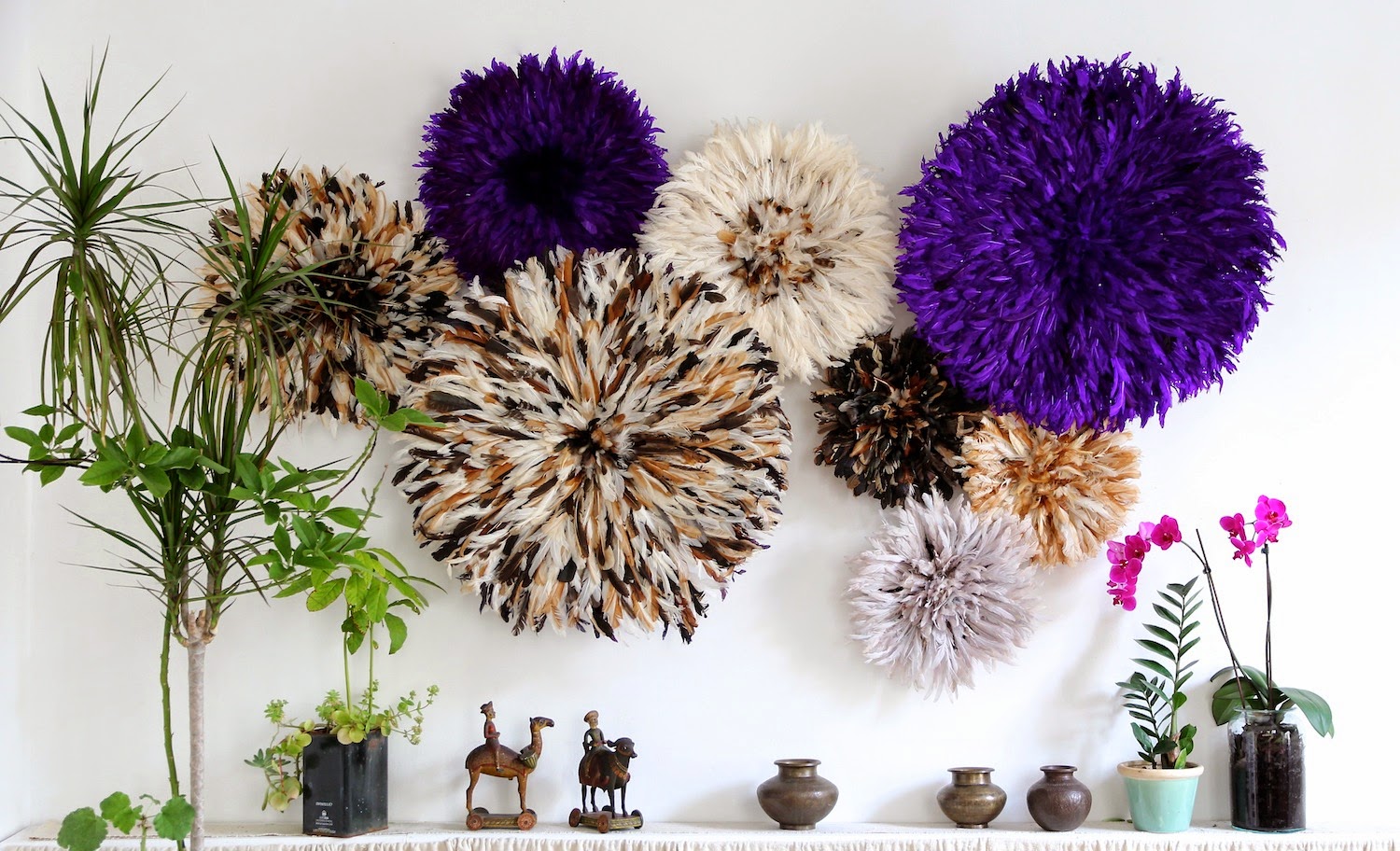 Kronbali Juju Hats Purple and Natural Juju Hat Installation