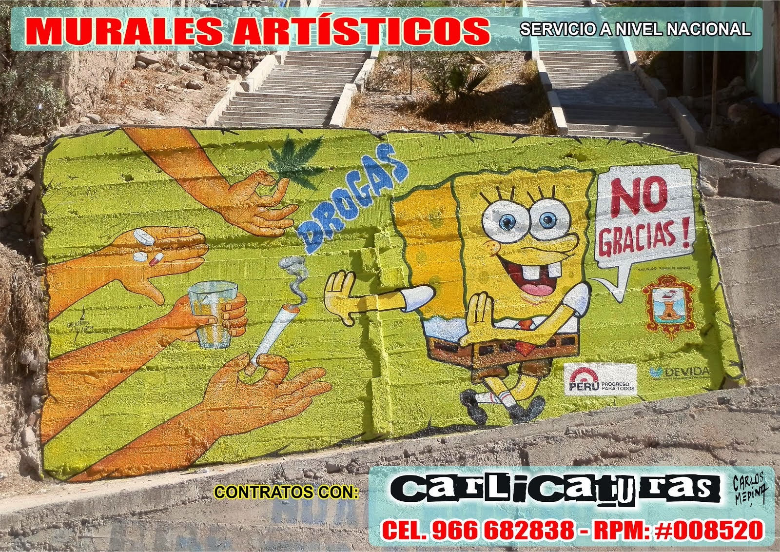 PINTURA MURAL NO A LAS DROGAS