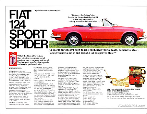 1971 Fiat 124 Sport Spider Brochure