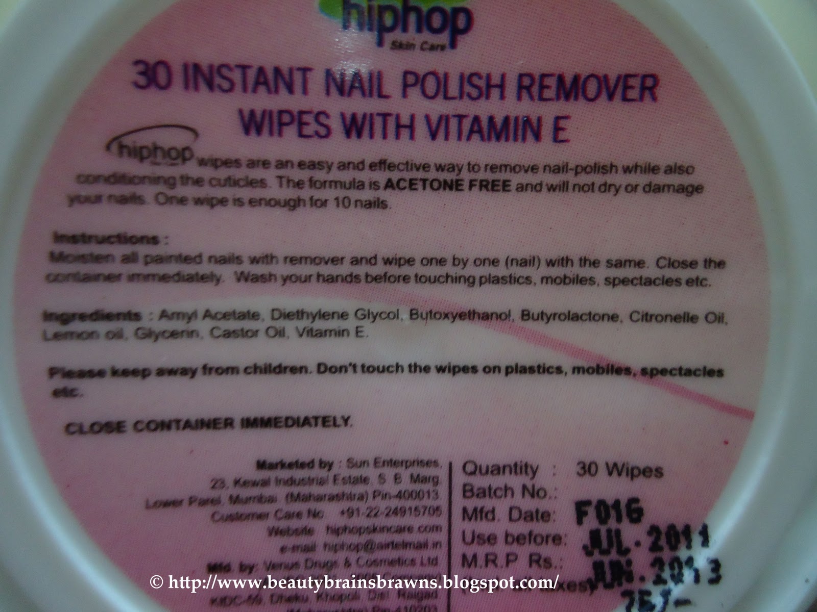 Hiphop Skin Care Instant Nail Polish Remover Wipes Review BEAUTY, BRAINS AND BRAWNS