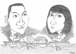 couple caricature;sekar & suami