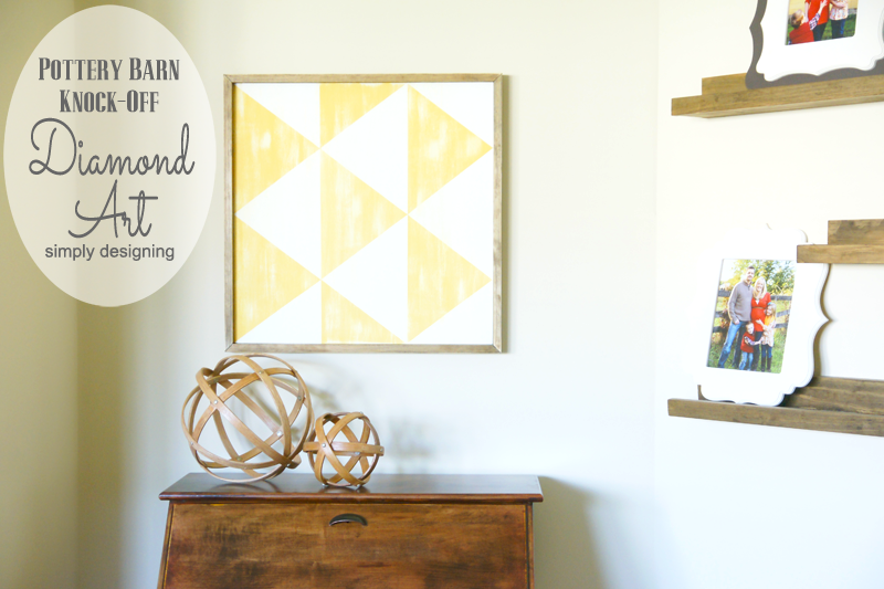 Pottery Barn Knock-Off Diamond Art | you'll be amazed at how simple this is to recreate for a fraction of the cost!  Come and check it out, and pin for later!  | #knockoff #knockoffdecor #wallart #homedecor #pbknockoff