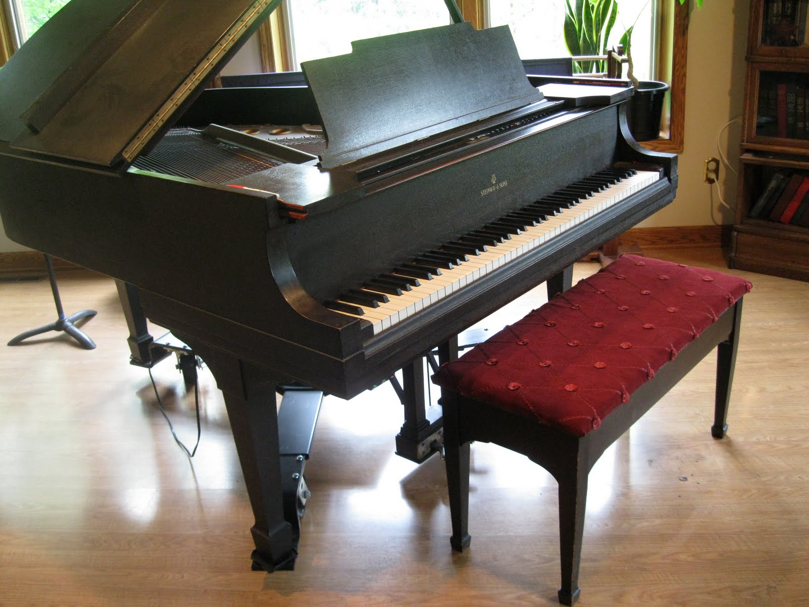 Monkey See Monkey Do Piano Bench Reupholustery