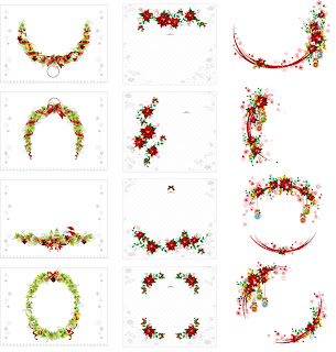 クリスマスの花輪 CHRISTMAS WREATH VECTOR イラスト素材