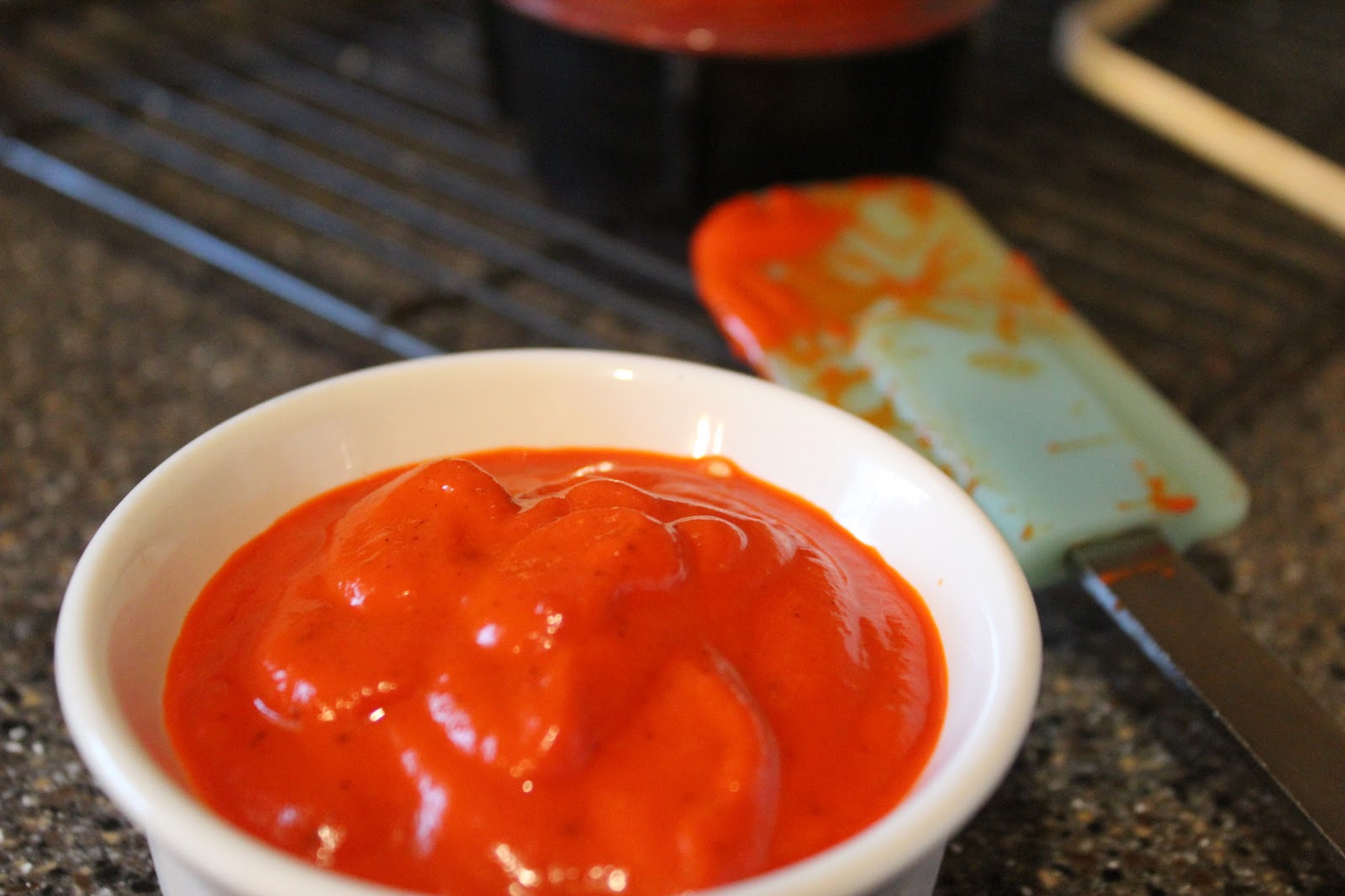 Thyme In Our Kitchen Pumpkin Soup with Red Pepper Mousse