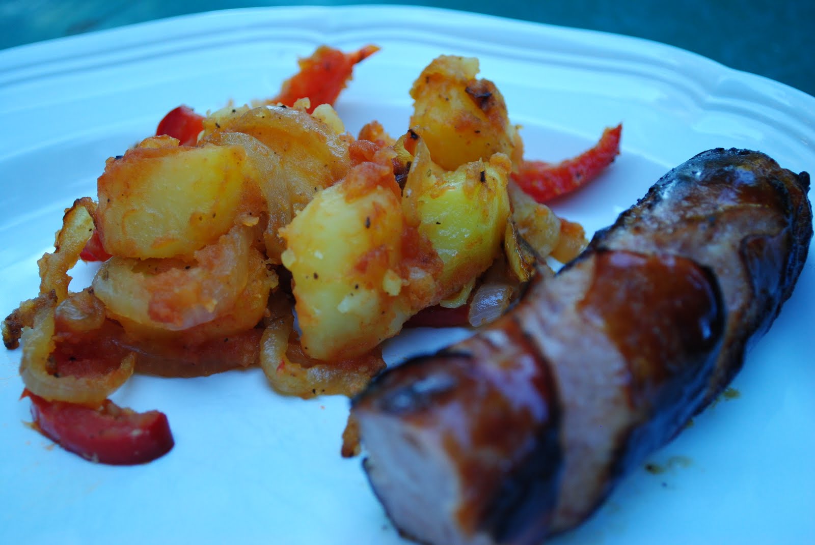 Grilled Kielbasa with O'Brien Potatoes, Romanian Style The Enchanted