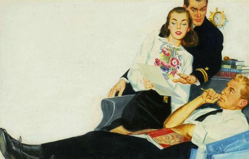 Maxwell Whitmore 1913-1988 | American Fashion painter and Magazine illustrator