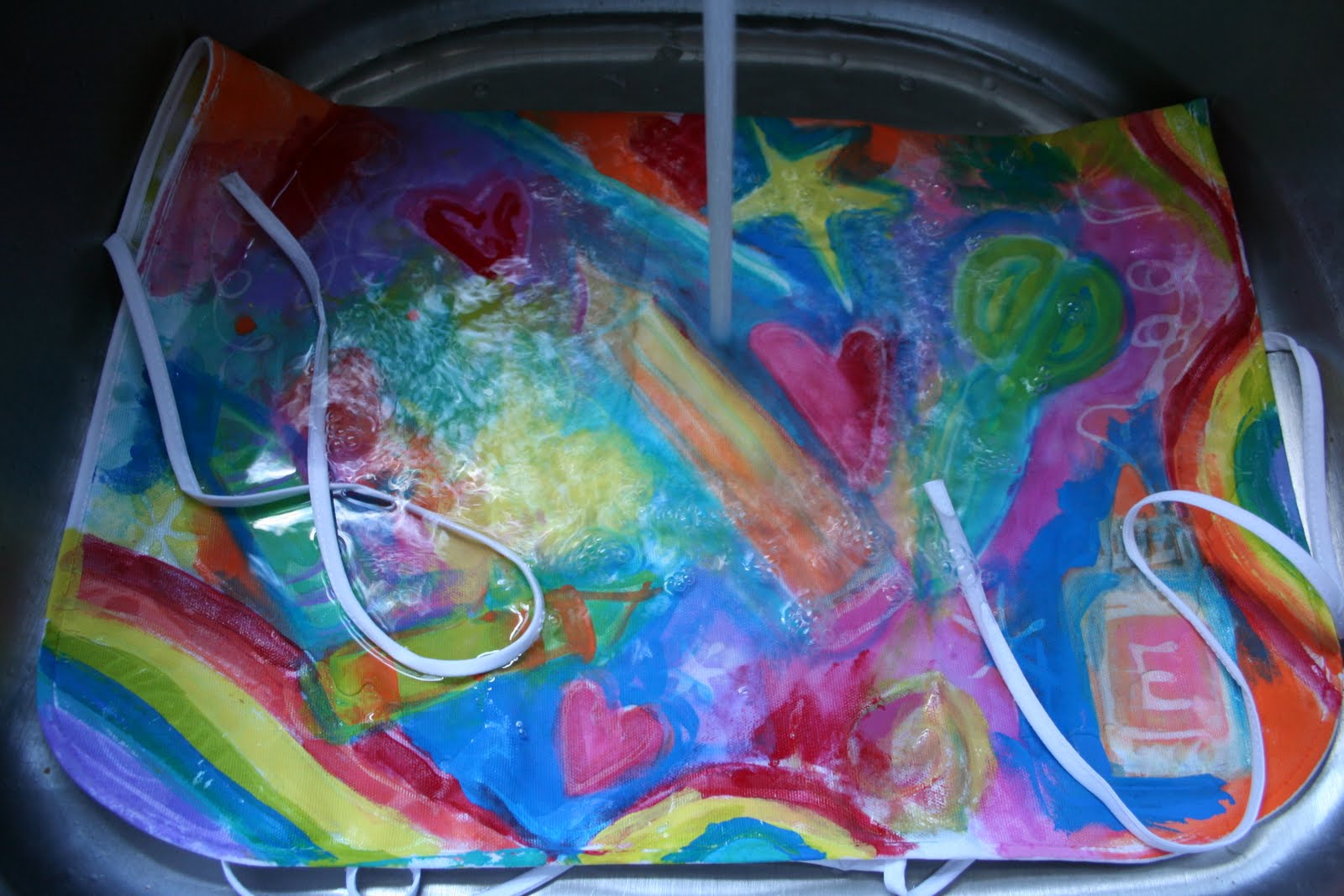 Pink and Green Mama * Elmer's Gel Glue Batik Aprons