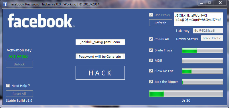 facebook password hacker v2.9.8 activation code.11