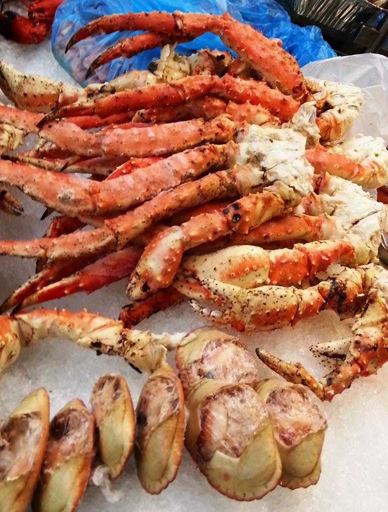 king crabs, lobsters, scallops etc etc