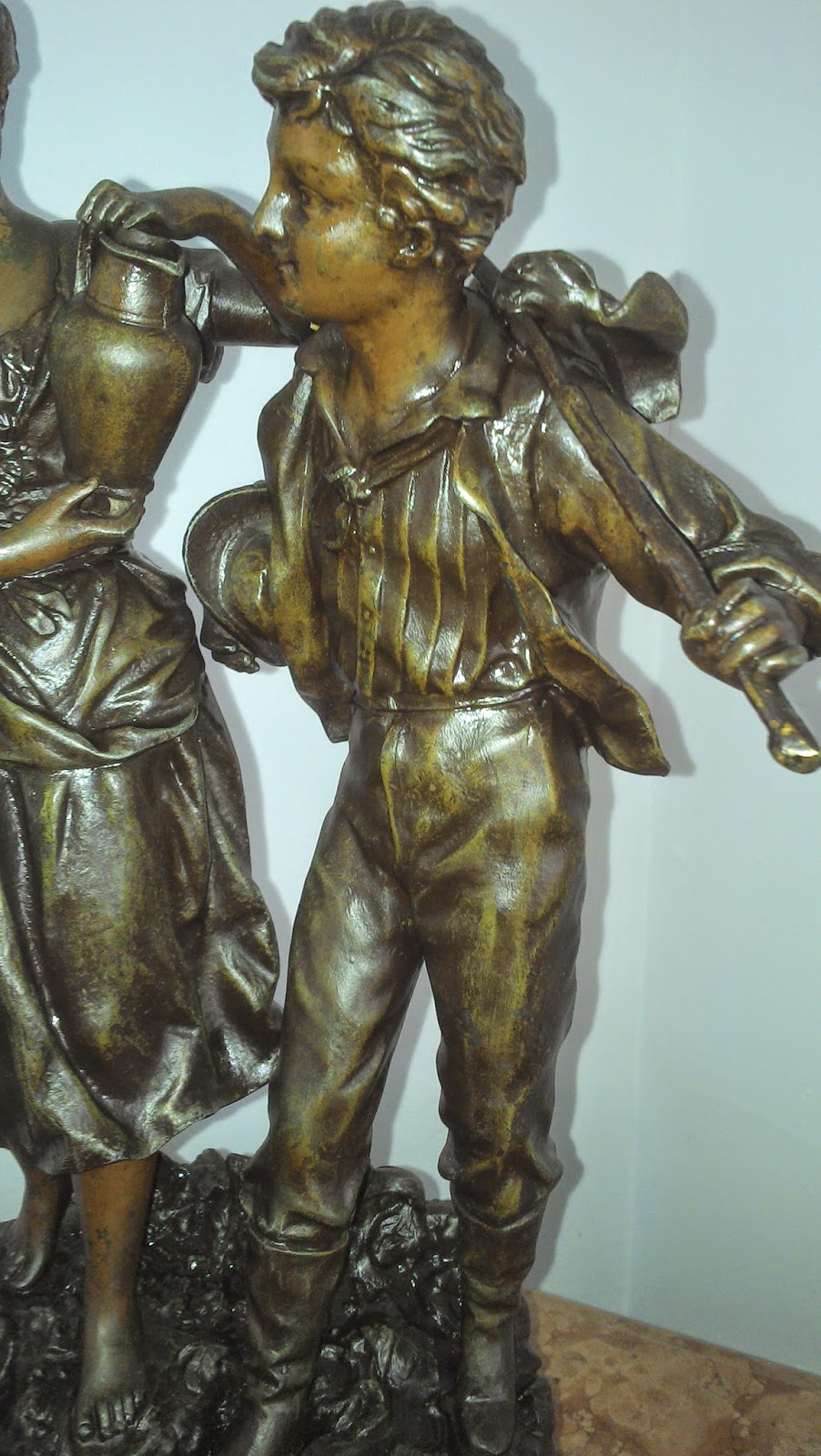 statue sculpture couple promenade RANCOULET romantique 19e estampillé