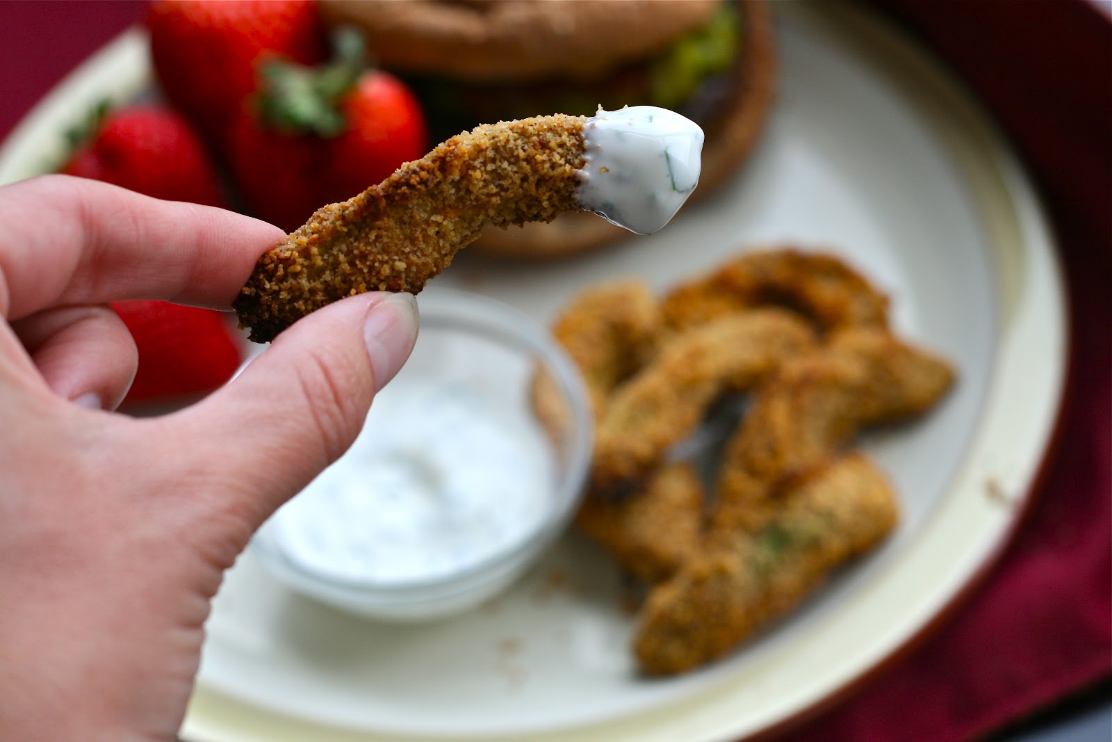 A is for Avocado Fries {Baked} with Cilantro Ranch Dipping Sauce