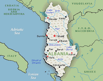 Albania location on the Europe map
