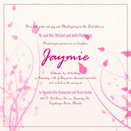 Invitation Template for Debut | Giggle Machine Invitation Template for Debut | Giggle Machine