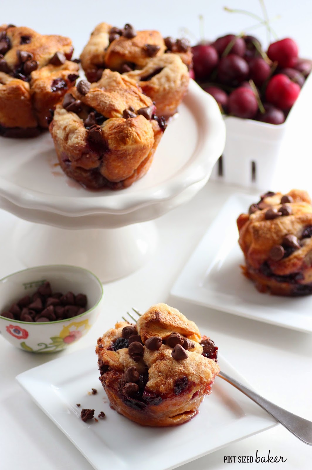 Cherry Stuffed Monkey Bread with Chocolate Chips is great for breakfast or dessert.