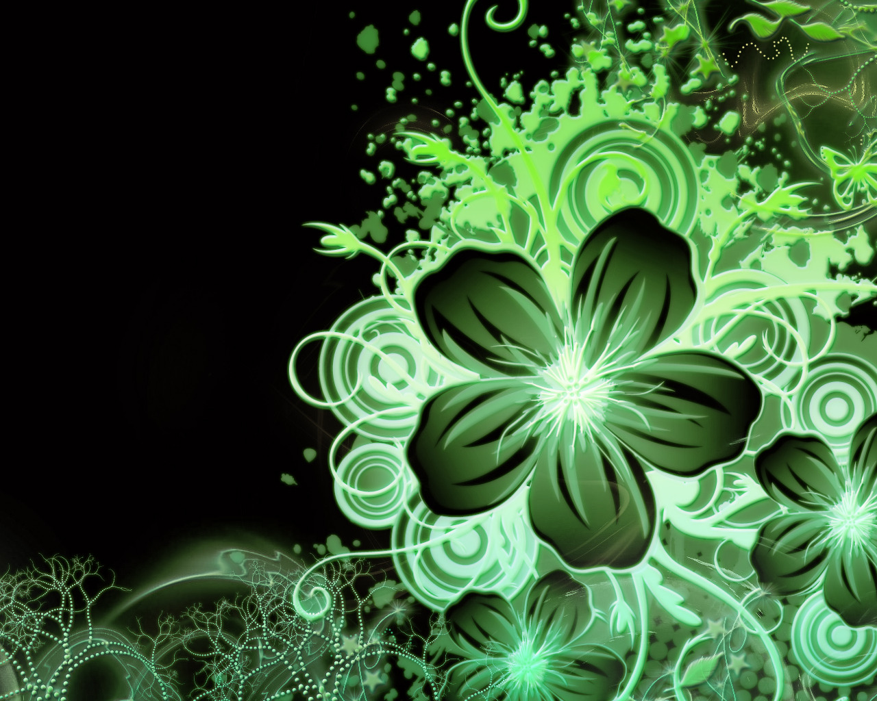 Green Flower Graphic Wallpaper Tab - Wallpaper Tab