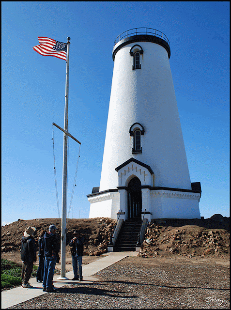 Piedras Blancas Light Station with group taking docent led tour
