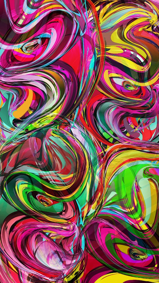 Colorful Swirls Water Colors Android Wallpaper