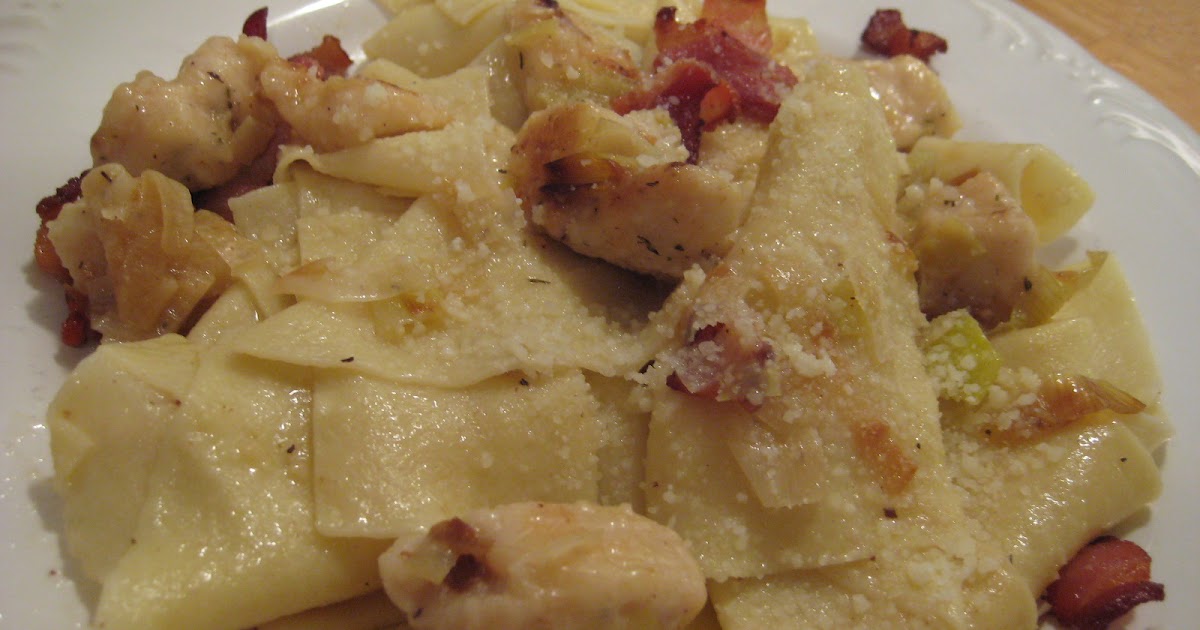 "So what are you making for dinner?" Pasta Rags with Chicken, Bacon