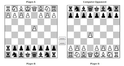 Chess board showing how to cheat.