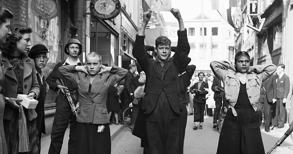 Historical Photos WW2 Rounding up Nazis