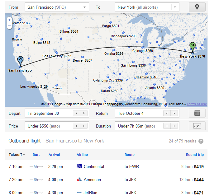 Google Launches Flight Search