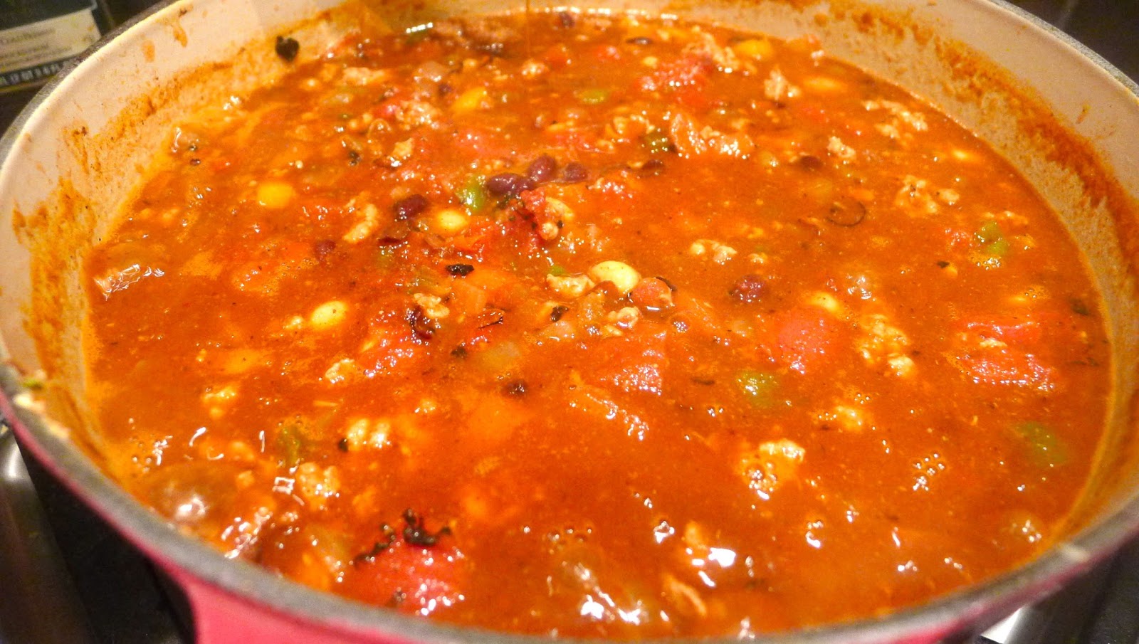 newFOOD tuesdayz Garbanzo and Black Bean Turkey Chili