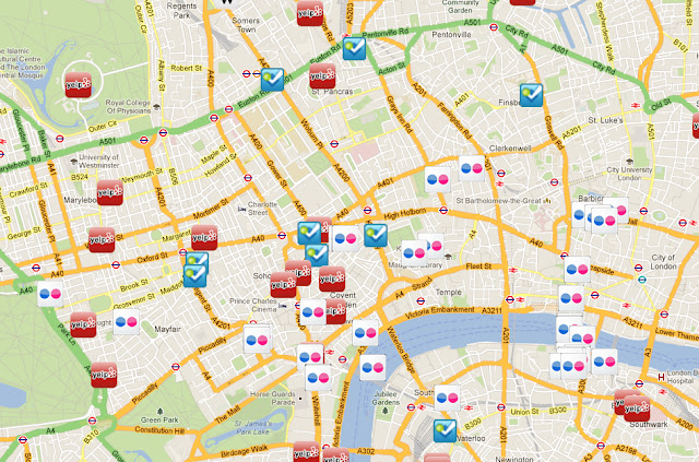 Social Media map of London at same time showing lots of static and Fourquare Trending Social Media map of London at same time showing lots of static and Fourquare Trending