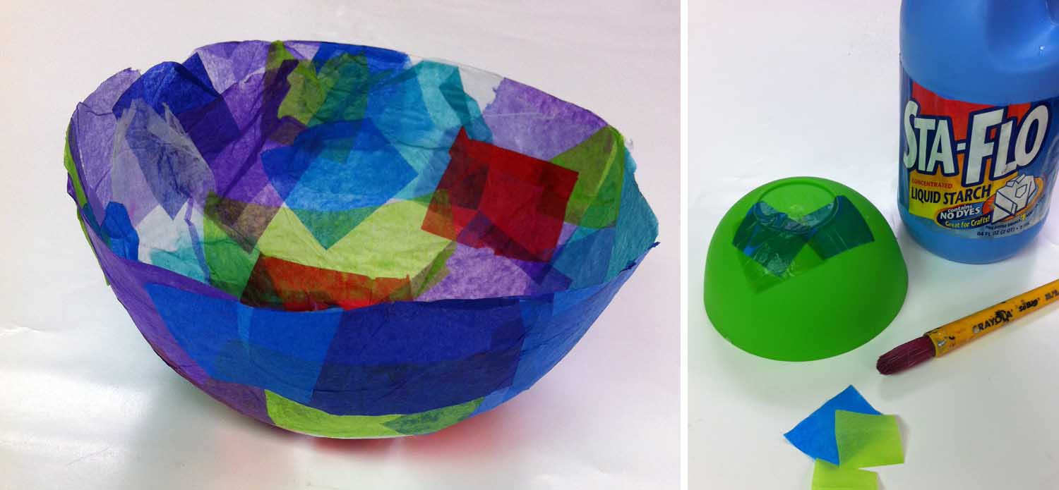 Tissue Paper Bowls Art Projects for Kids