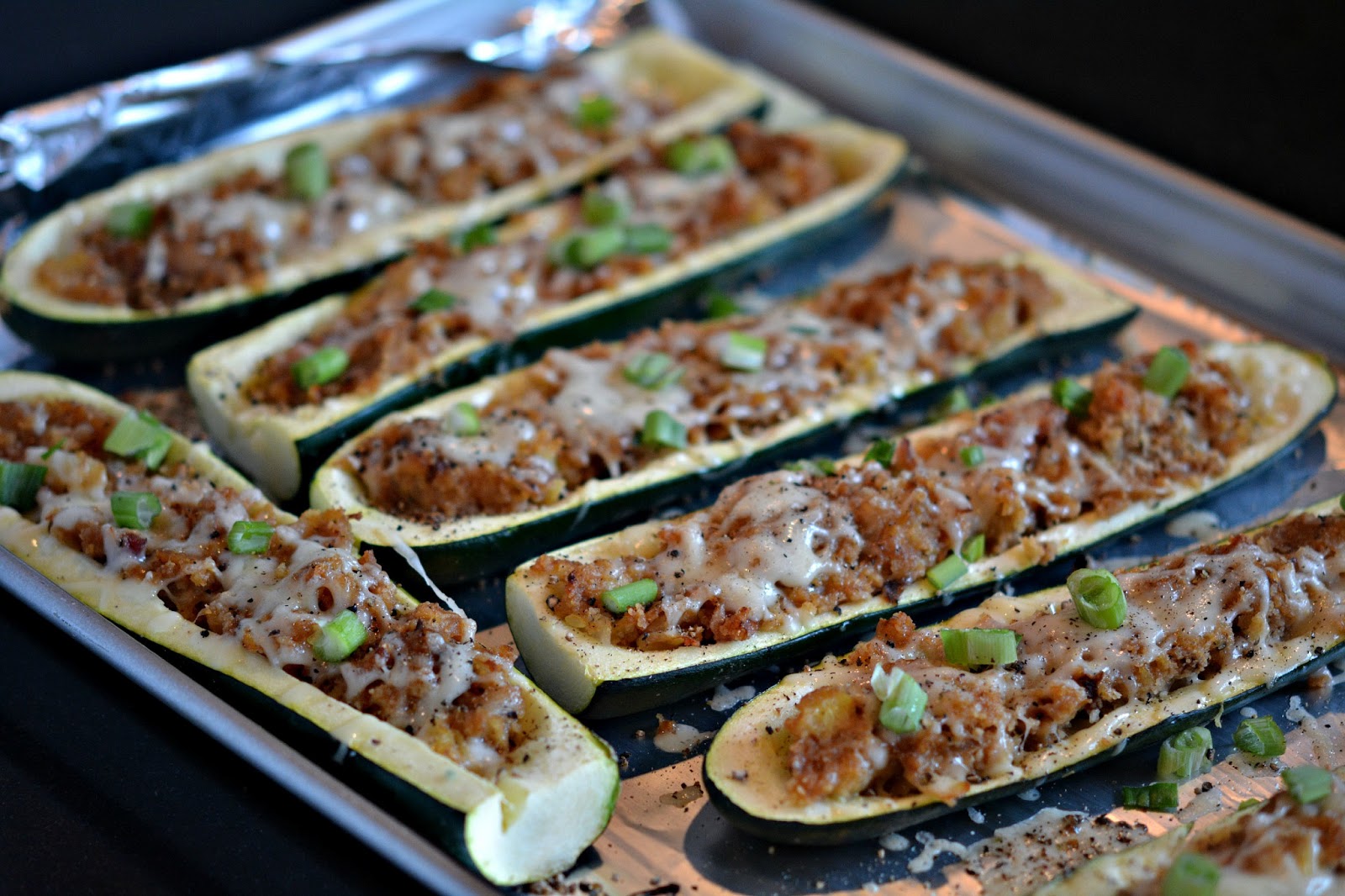 STUFFED ZUCCHINI BOATS Hugs and Cookies XOXO