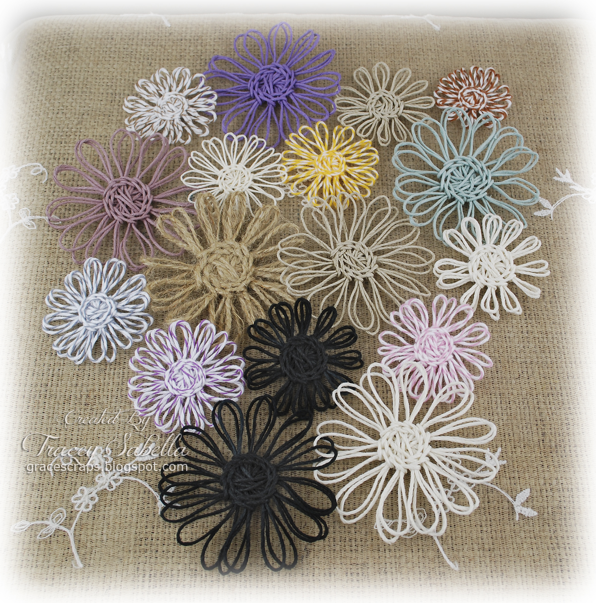 Really Reasonable Ribbon Blog Twine Flower Tutorial and Father's Day Card