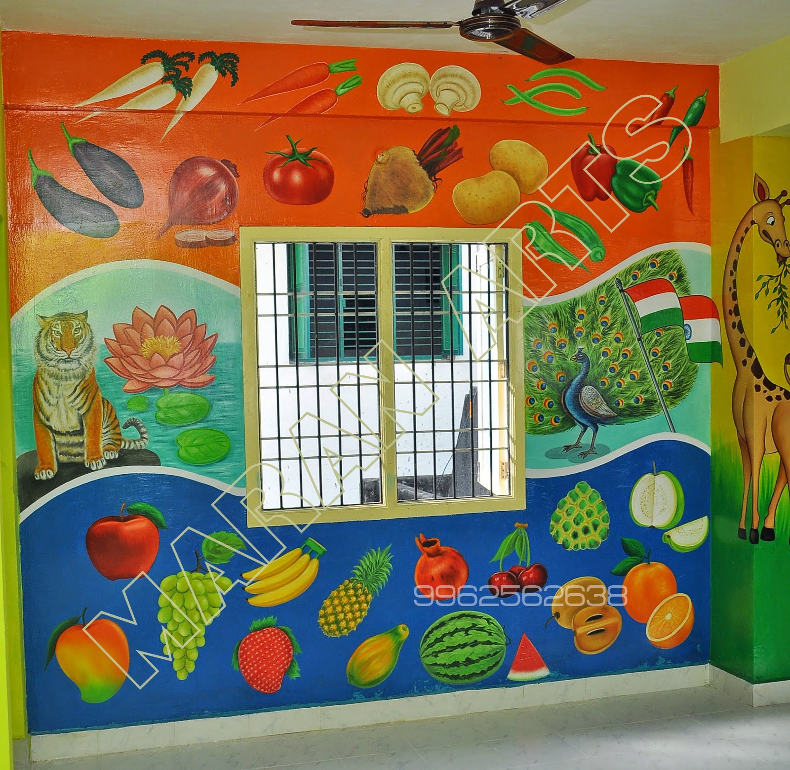 kids wall art kids wall painting & cartoon wall art for play schools