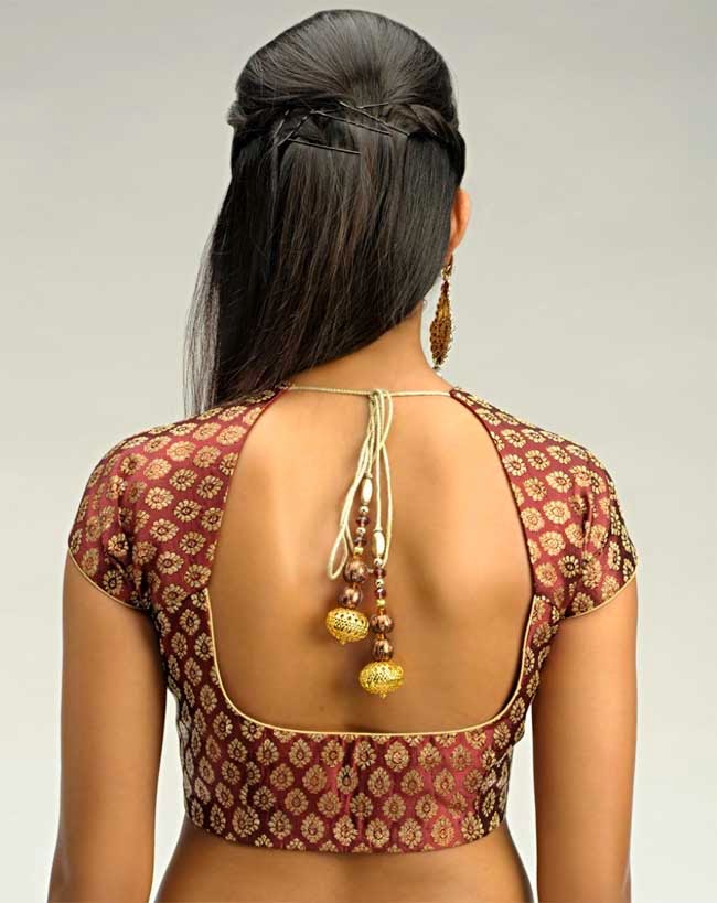 30 Beautiful Back Strings Blouse Designs with Tassels/Latkans Sarees