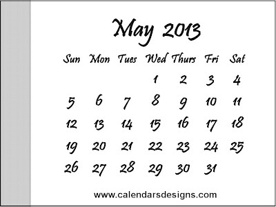 2013 Calendar Print Free on Free 2012 Calendars Printable  Calendar 2013 May   1