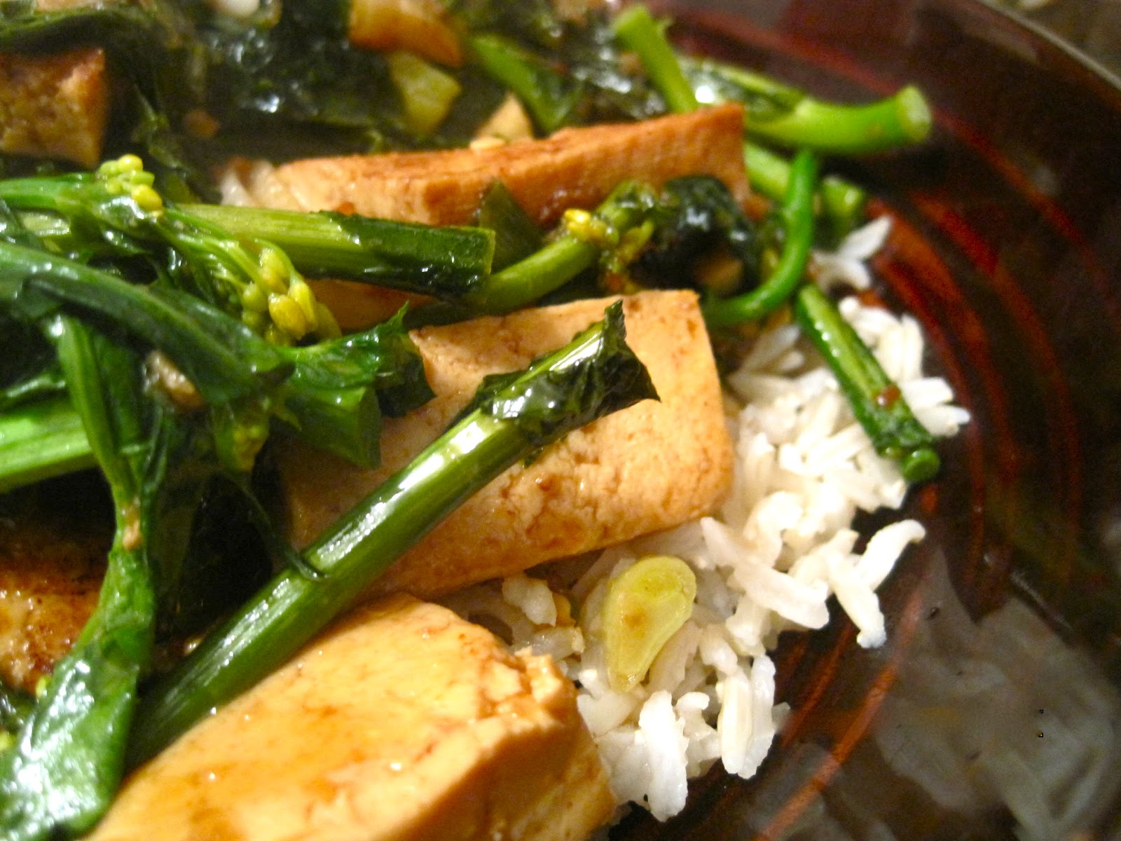 Kvell in the Kitchen Sichuan Tofu and Broccoli Rabe with Garlic Sauce