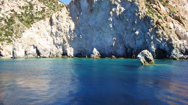 Galazia nera bay on Poliegos island