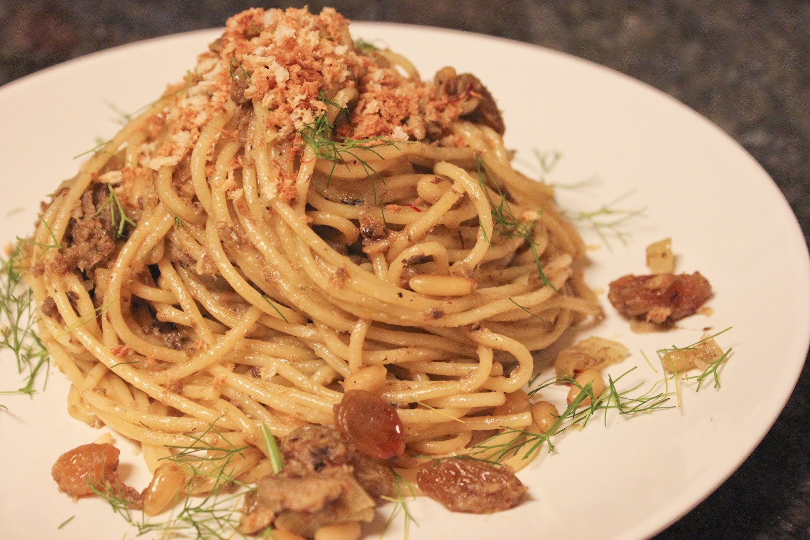 Megsiemay Makes Pasta con le Sarde (the traditional pasta of Sicily)