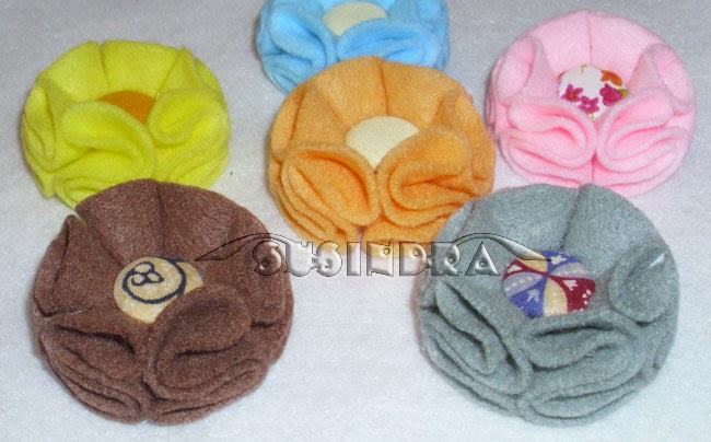 Bunga aster flanel mudah bros jepit rambut bandana dari bunga flanel
