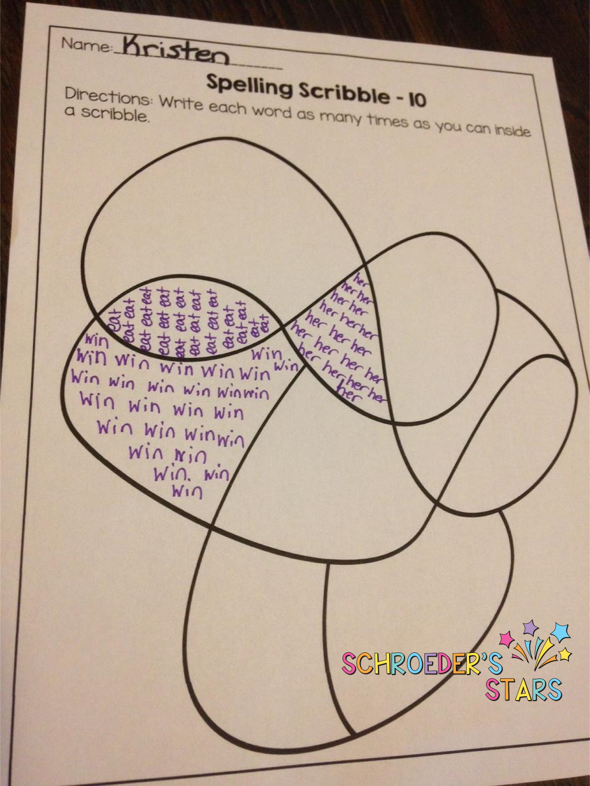 Schroeder's Stars: Spelling on the Go! Fun printables for any spelling
