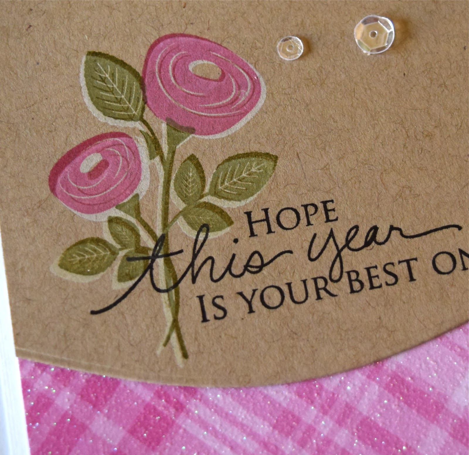 Marybeth’s time for paper Stamping Over White Ink on Kraft