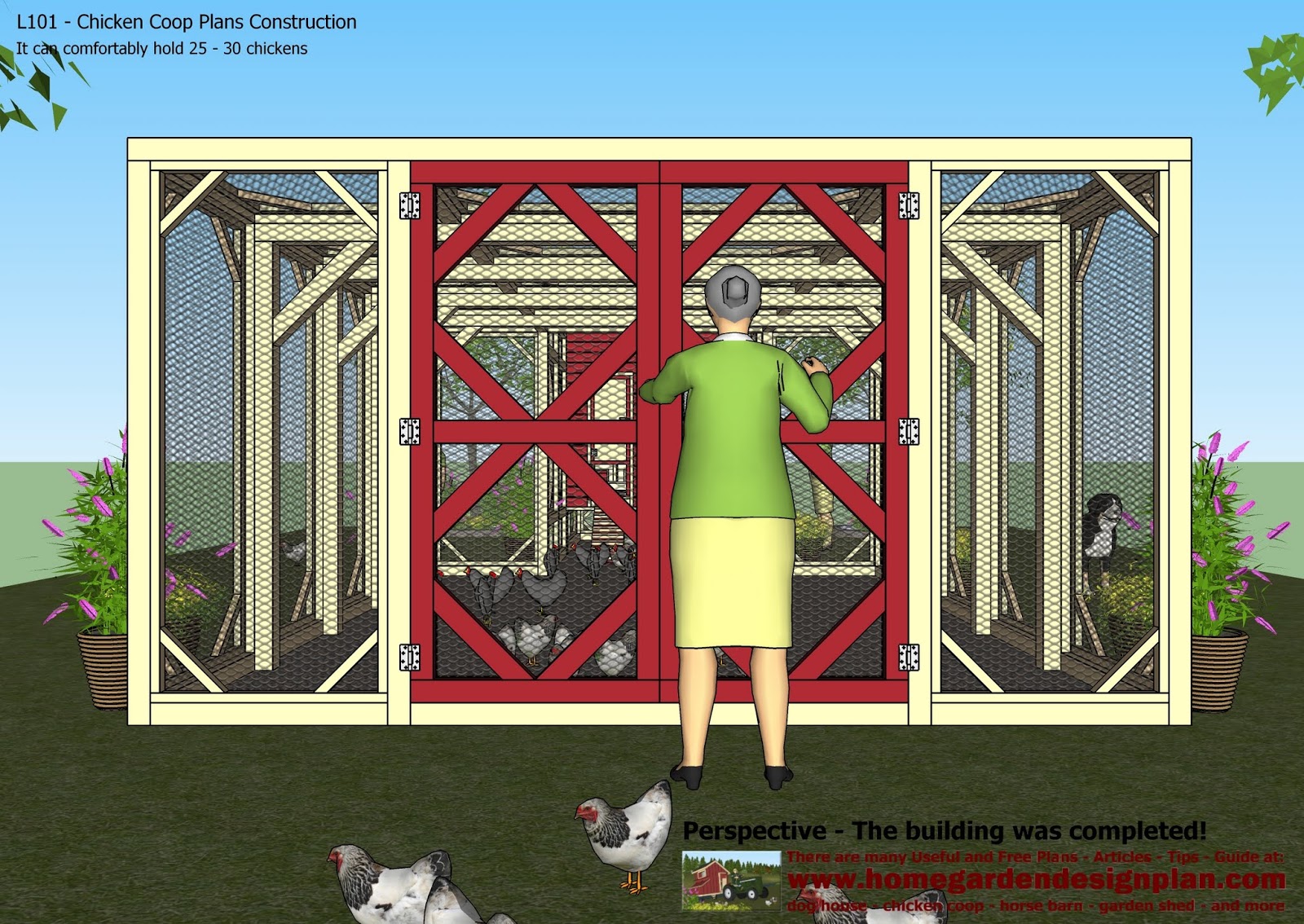 home garden plans L101 Chicken Coop Plans Construction Chicken