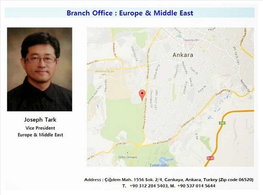 Turkey Branch Office : Europe & Middle East   (Click map below !!)